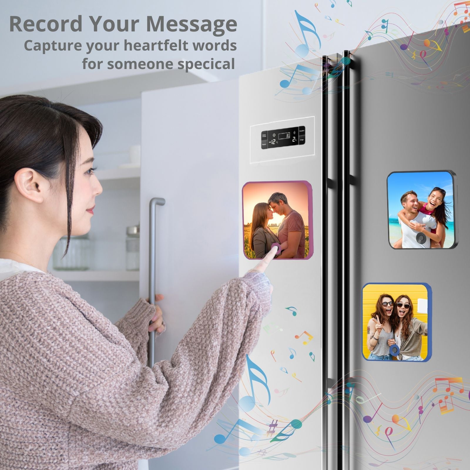 Fridge Magnet Music Personalised Photo,Customised Custom Songs Picture Insert, DIY Anniversary Unique Gifts For Couples Lovers Wedding Valentines Day, Birthday Her Girlfriend Boyfriend Wife Christmas - uniqicon