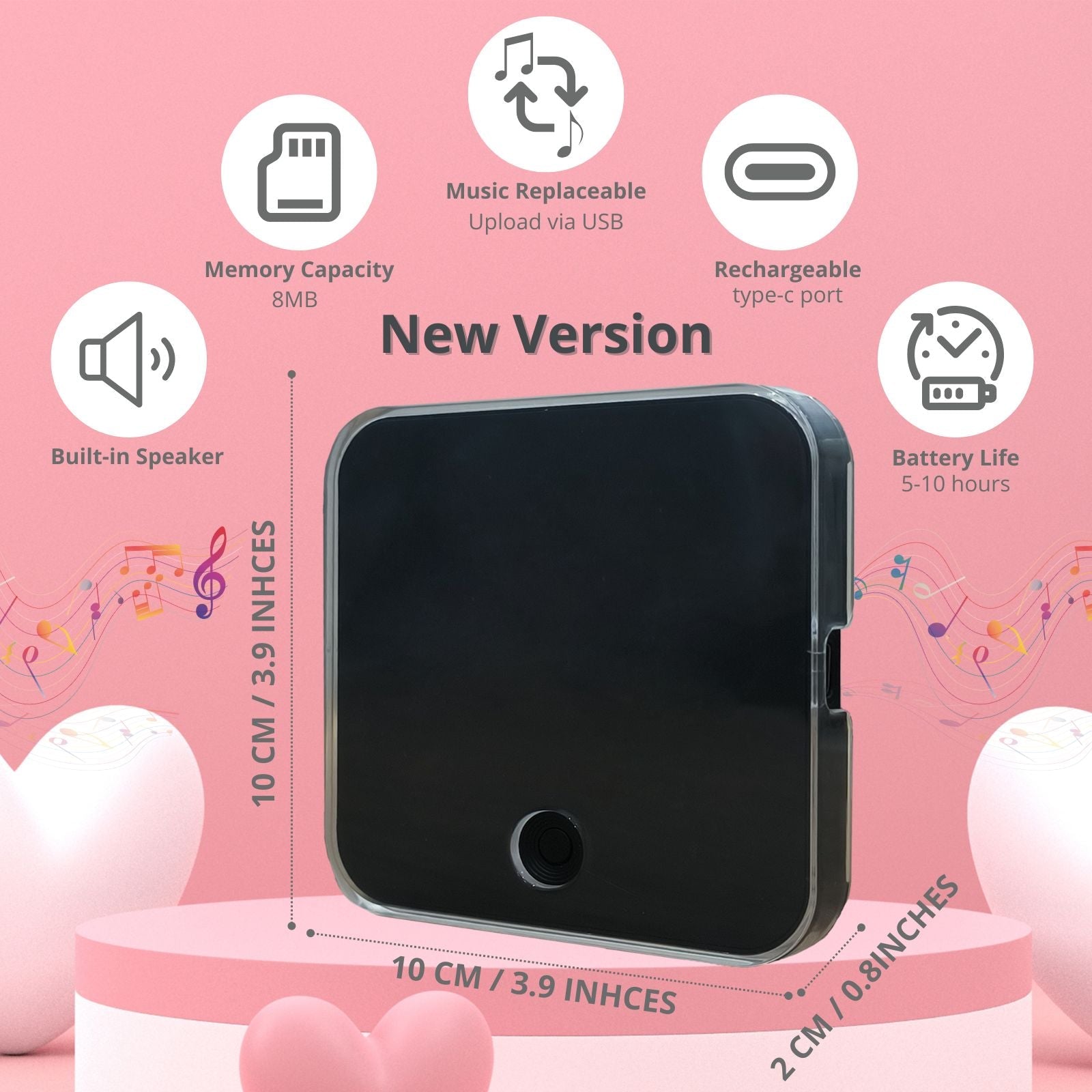 Fridge Magnet Music Personalised Photo,Customised Custom Songs Picture Insert, DIY Anniversary Unique Gifts For Couples Lovers Wedding Valentines Day, Birthday Her Girlfriend Boyfriend Wife Christmas - uniqicon