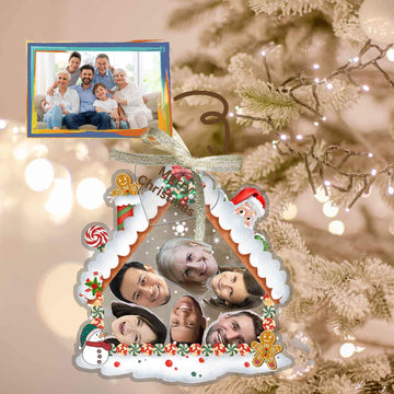 Personalized Photo Shaker Ornaments, 2024 Christmas Ball Tree Decorations Acrylic Bauble Ornament With Name Using My Photo, Xmas Décor Ornaments Personalized Memories For Christmas Family Keepsake - uniqicon