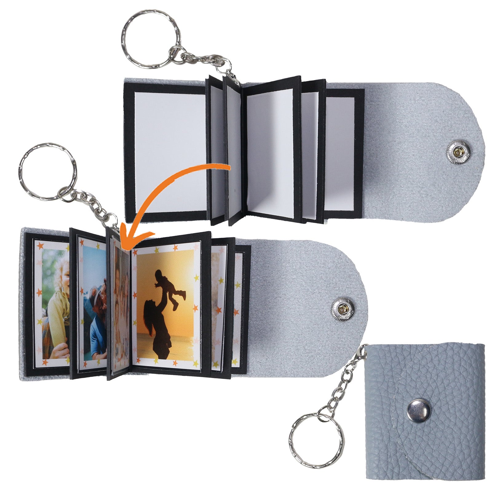 Mini Photo Keychain, Leather Memory Photo, Picture Keychains Personalized Album for Family, Boyfriend, Couples, Dog, Friends - uniqicon