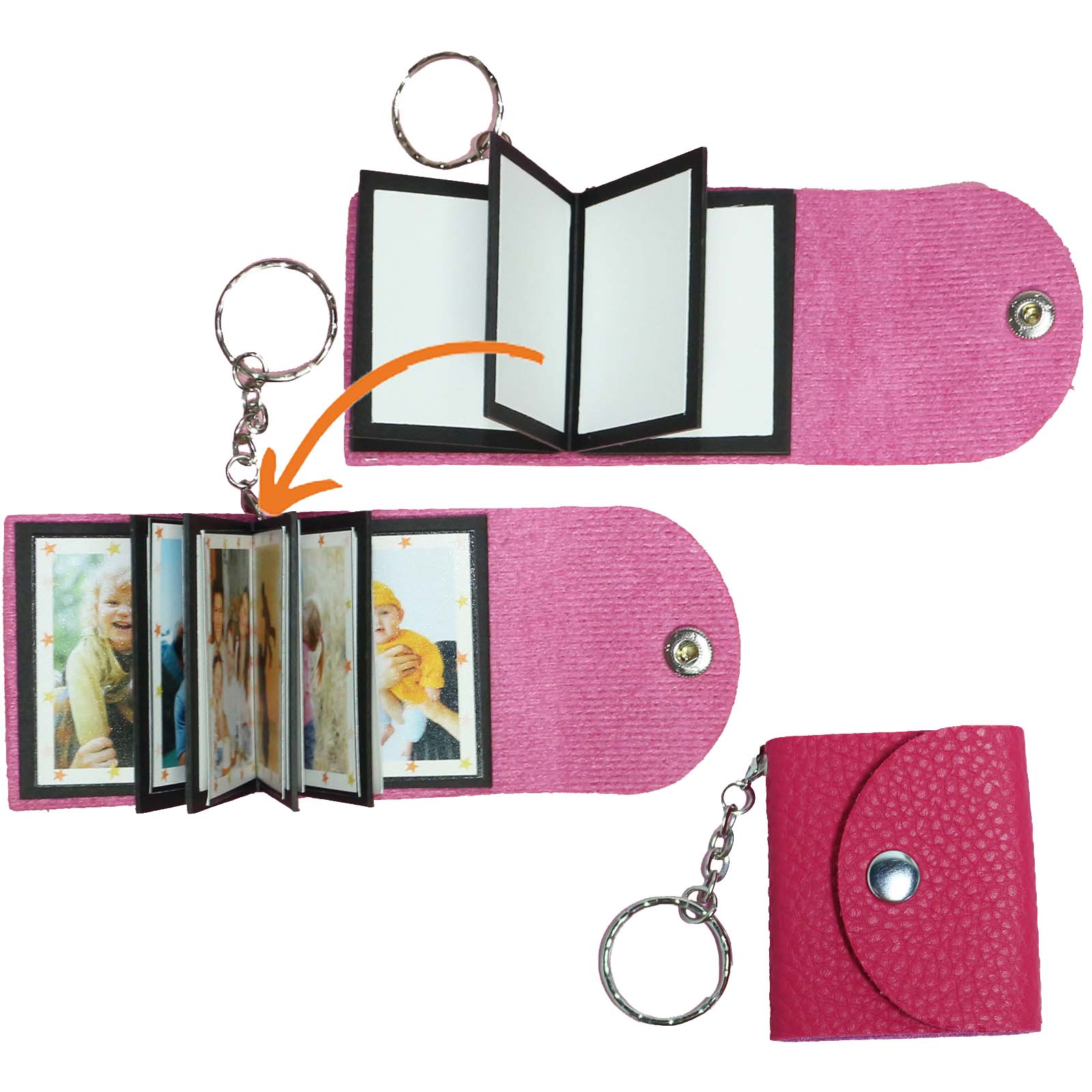 Mini Photo Keychain, Leather Memory Photo, Picture Keychains Personalized Album for Family, Boyfriend, Couples, Dog, Friends - uniqicon