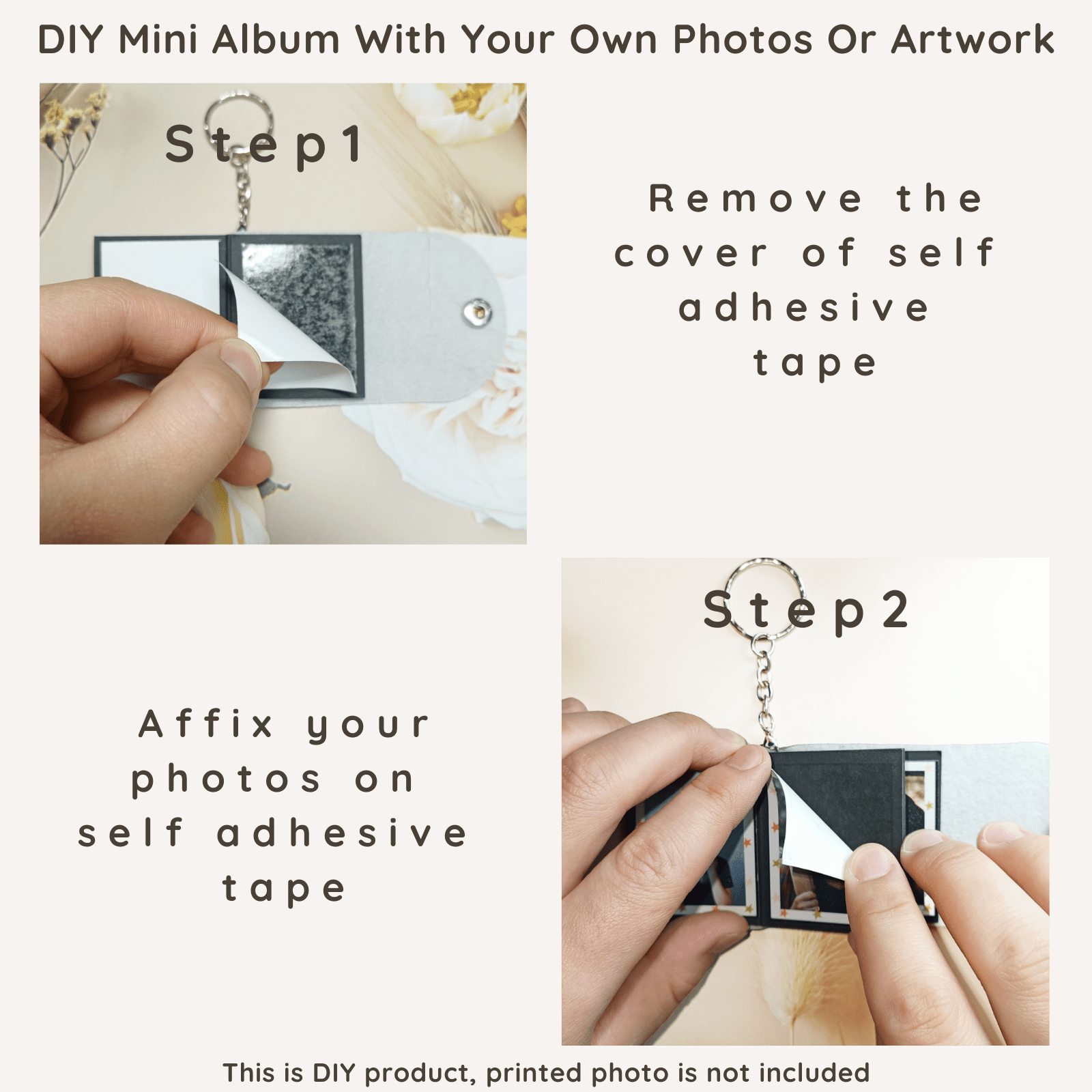 Mini Photo Keychain,Picture Keychains(Tiffany Blue) Personalized Album for Family, Boyfriend, Couples, Dog, Friends - uniqicon