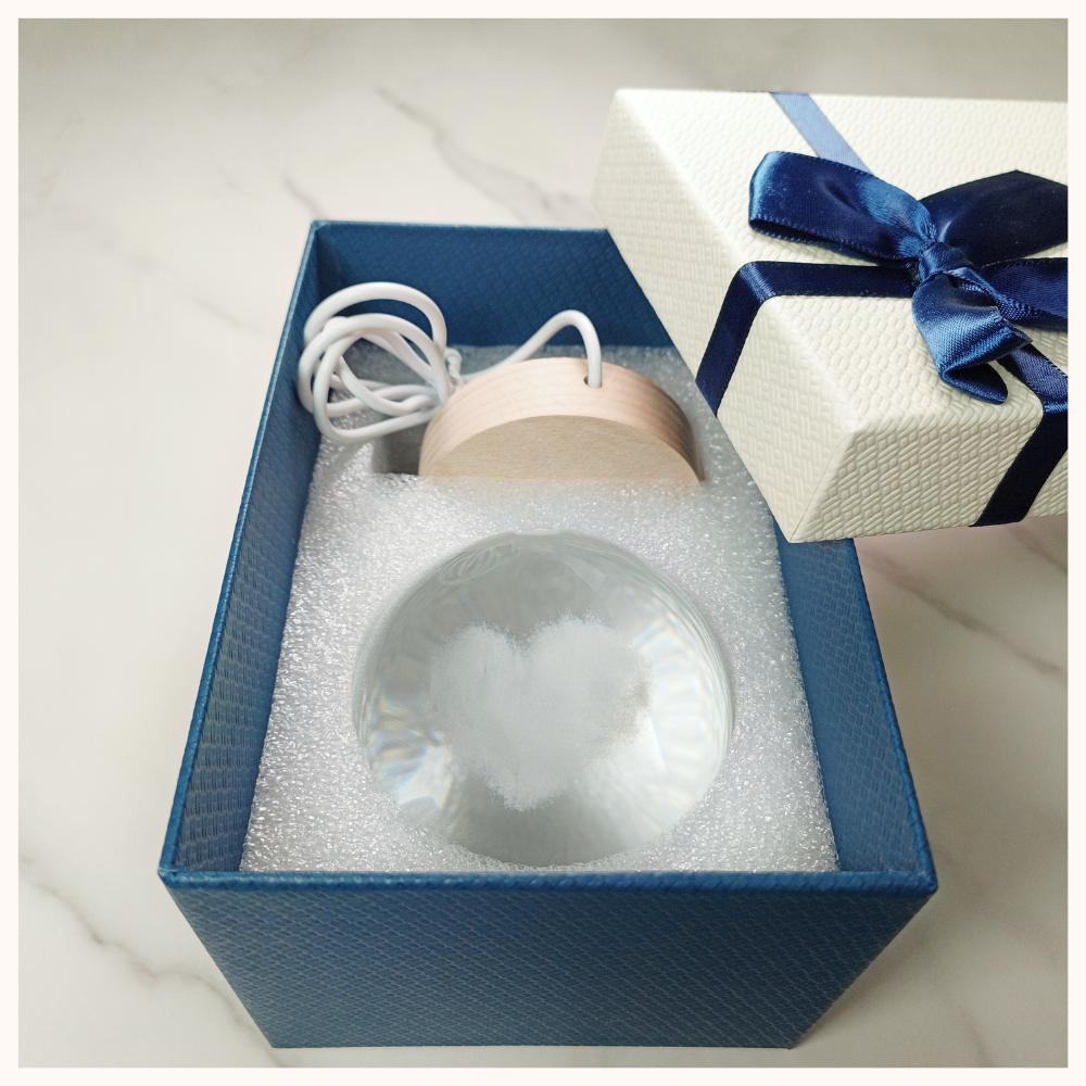 3D Engraving Crystal Ball Cloud LED Light Voice Message Gift Birthday Anniversary Valentine Christmas Graduation Friend Souvenir Corporate Award Recognition Appreciation - uniqicon