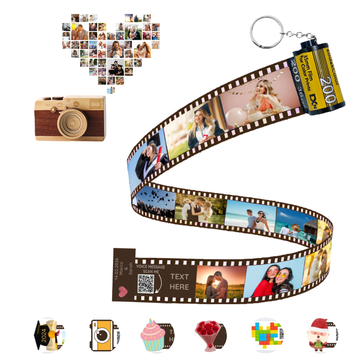 Personalized Customized Memory Retro Camera Film HD Photo Album Film Roll Keychain F4 Voice Message Creative Birthday Valentine Christmas Graduation Friend Anniversary Gift Souvenir Customized Handmade - uniqicon