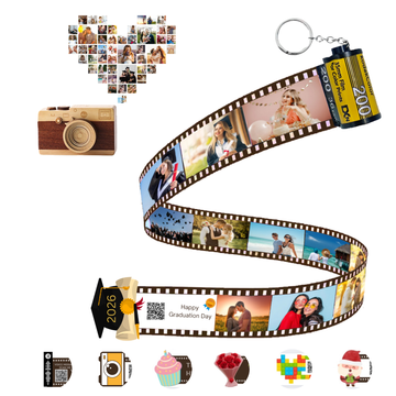 Personalized Customized Memory Retro Camera Film HD Photo Album Film Roll Keychain FG1 Voice Message Creative Birthday Valentine Christmas Graduation Friend Anniversary Gift Souvenir Customized Handmade - uniqicon